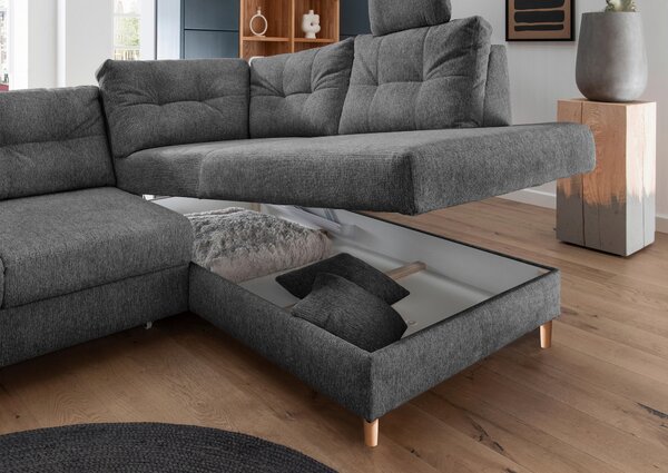ROHOVÁ SEDAČKA, textil, antracitová Livetastic - Sedačky, Online Only