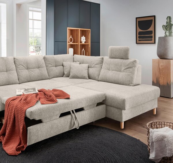 ROHOVÁ SEDAČKA, textil, béžová Livetastic - Sedačky, Online Only