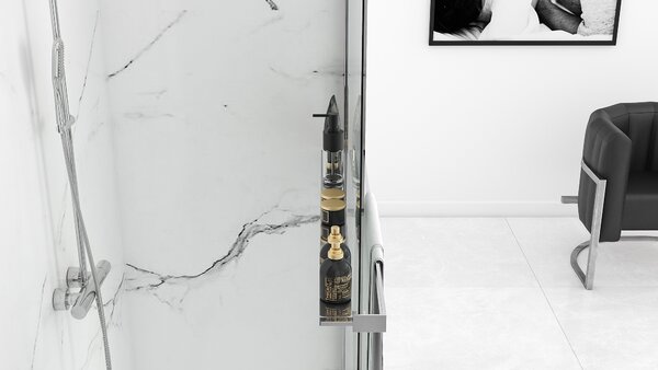 Rea Evo, závesná polica pre sprchové zásteny typu Walk-in max. šírka 120 cm, chrómová, HOM-08945