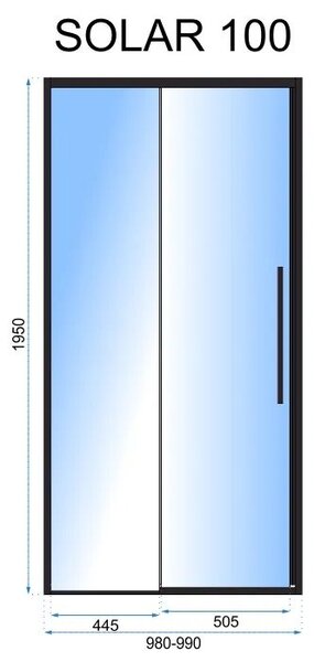 Rea Solar Gold, posuvné sprchové dvere 100 x 195 cm, 6mm číre sklo, zlatý profil, REA-K6547