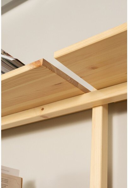 Nástenná knižnica z borovicového dreva v prírodnej farbe 192x47,5 cm Groove – Karup Design