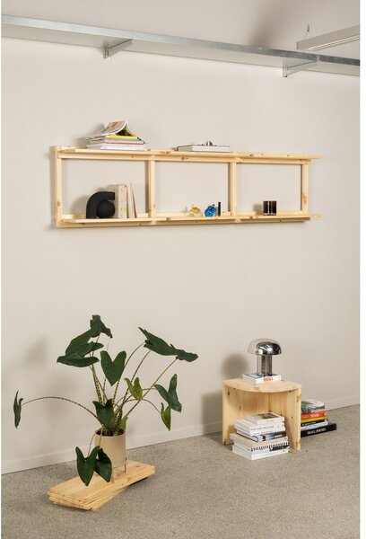 Nástenná knižnica z borovicového dreva v prírodnej farbe 192x47,5 cm Groove – Karup Design