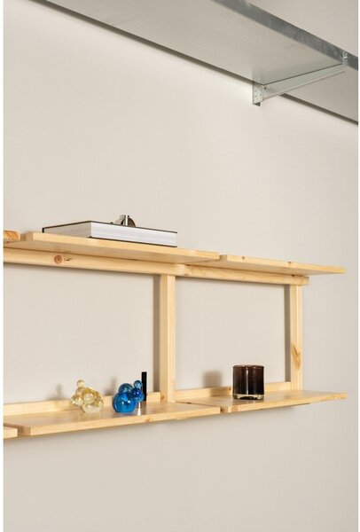 Nástenná knižnica z borovicového dreva v prírodnej farbe 192x47,5 cm Groove – Karup Design