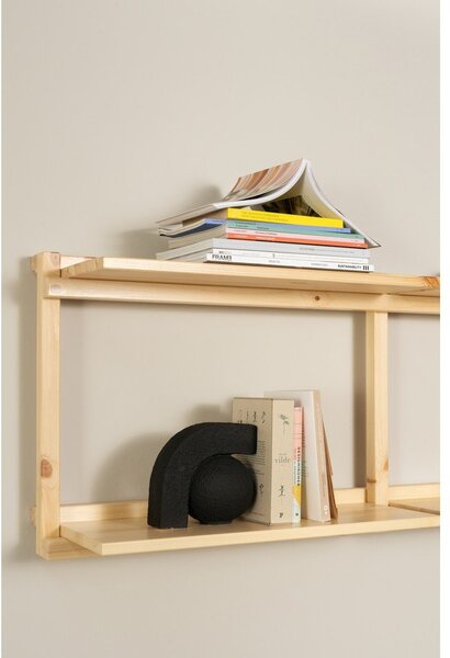 Nástenná knižnica z borovicového dreva v prírodnej farbe 192x47,5 cm Groove – Karup Design
