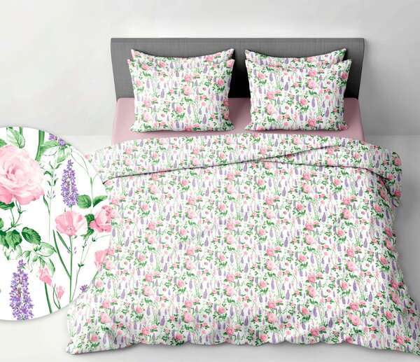 Obliečky krepové Lavender TiaHome - 1x Vankúš 90x70cm, 1x Paplón 140x200cm