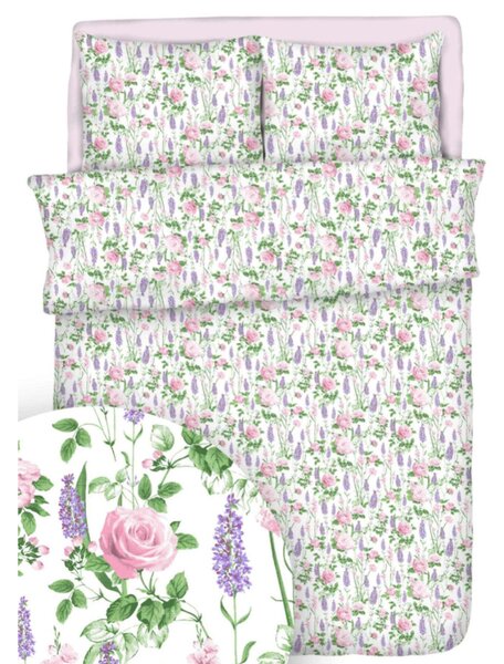 Obliečky krepové Lavender TiaHome - 1x Vankúš 90x70cm, 1x Paplón 140x200cm