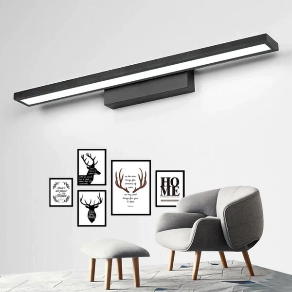 Toolight Toolight, LED kúpeľňové nástenné osvetlenie 60cm APP840-1W, čierna matná, OSW-06665