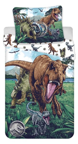 Bavlnené detské obliečky na jednolôžko 140x200 cm Jurassic World "Trio" – Jerry Fabrics