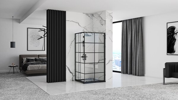 Rea Concept, sprchovací kút 80x100 cm + biela sprchová vanička Savoy, KPL-K1005