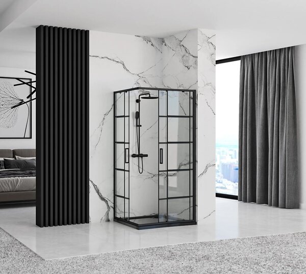 Rea Concept, sprchovací kút 80x100 cm + biela sprchová vanička Savoy, KPL-K1005