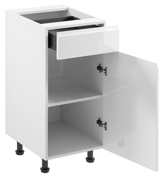 Kuchynská skrinka ASPEN D40S1-P/L-biela/biela Otváranie vpravo