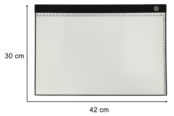 KIK LED kreslicí a rýsovací podsvícená tabule A3, 3 režimy, USB napájení