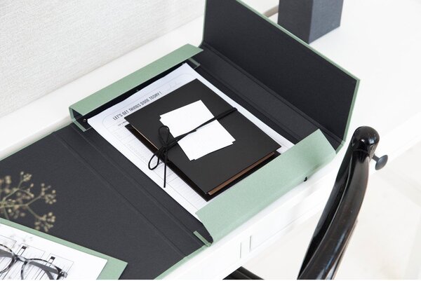 Zelený kartónový organizér Olof Canvas Paper Laminate – Bigso