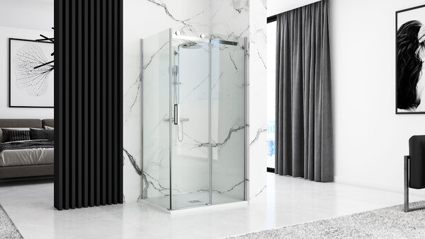 Rea Black Rock, konglomerátová sprchová vanička 120x90x3,5 cm, biela, REA-K5582