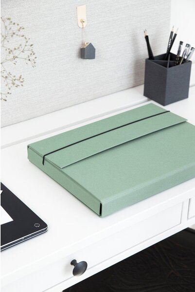 Zelený kartónový organizér Olof Canvas Paper Laminate – Bigso