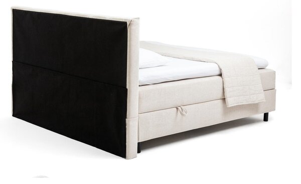 Béžová boxspring posteľ s úložným priestorom 180x200 cm Elva Bold Line – Selection