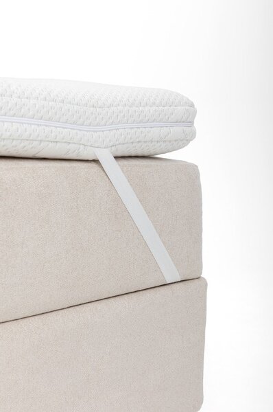 Béžová boxspring posteľ s úložným priestorom 180x200 cm Elva Bold Line – Selection