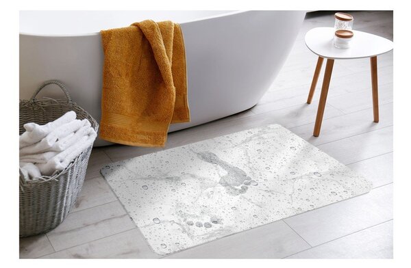 Bielo-sivá kúpeľňová predložka z kremeliny 50x70 cm Aqua – douceur d'intérieur