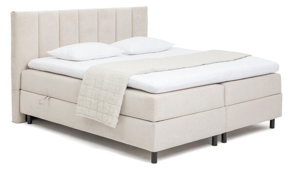Béžová boxspring posteľ s úložným priestorom 180x200 cm Elva Bold Line – Selection