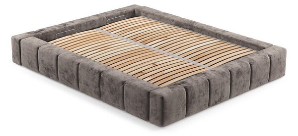 Hnedá čalúnená dvojlôžková posteľ s úložným priestorom s roštom 180x200 cm Aruba L – Maison de Rêve