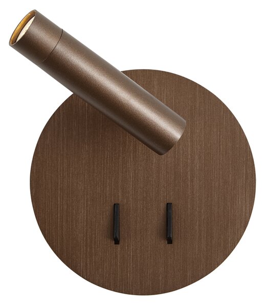 Moderná nástenná lampa tmavý bronz vrátane LED s USB-C - Croft