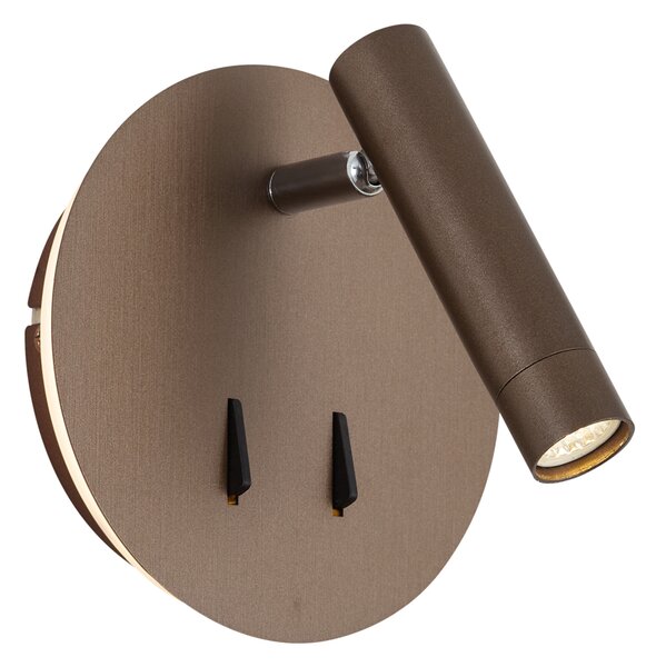 Moderná nástenná lampa tmavý bronz vrátane LED s USB-C - Croft
