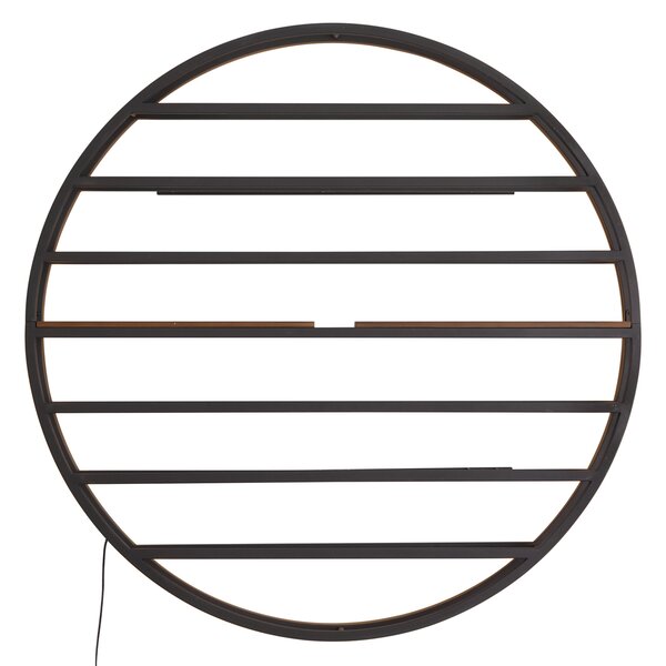 Moderná nástenná lampa čierna s okrúhlym drevom vrátane LED - Wine Rack