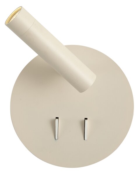 Moderná nástenná lampa béžová vrátane LED s USB-C - Croft