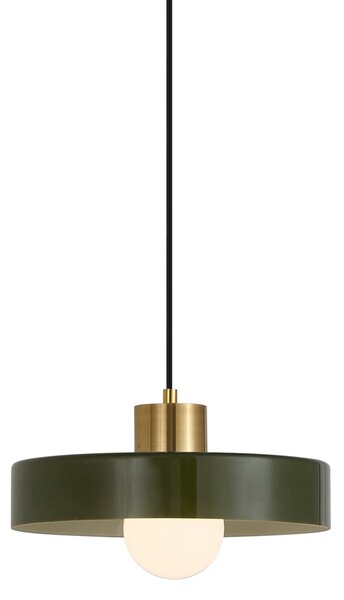 Retro závesná lampa mosadzná so zelenou pre 1-fázový koľajnicový systém - Iconic Jina