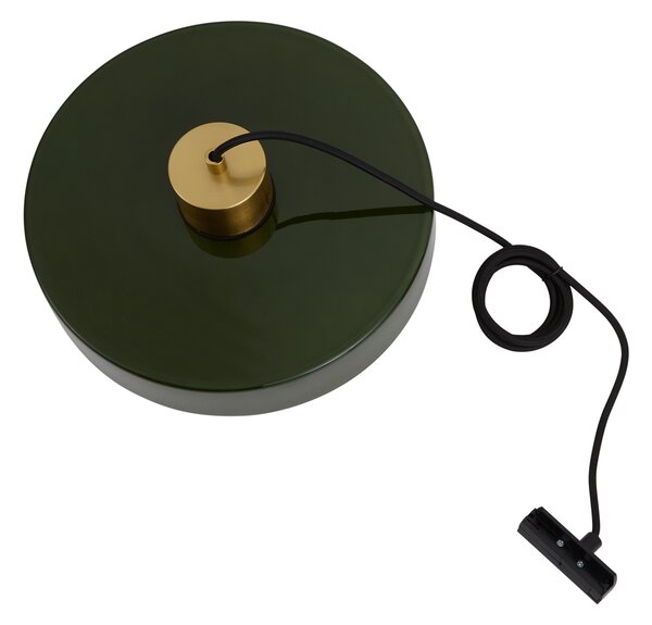 Retro závesná lampa mosadzná so zelenou pre 1-fázový koľajnicový systém - Iconic Jina