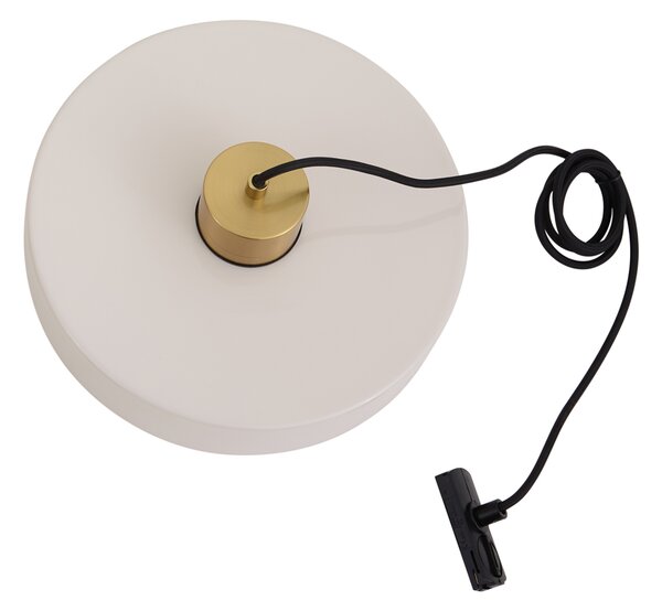 Retro závesná lampa mosadzná s bielou pre 1-fázový koľajnicový systém - Iconic Jina