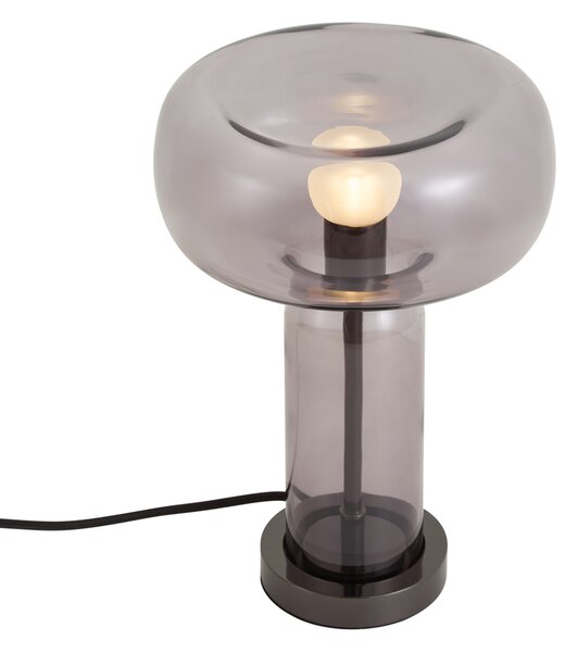 Hotel Chic Table Lamp Gunmetal with Smoke Glass - Amara