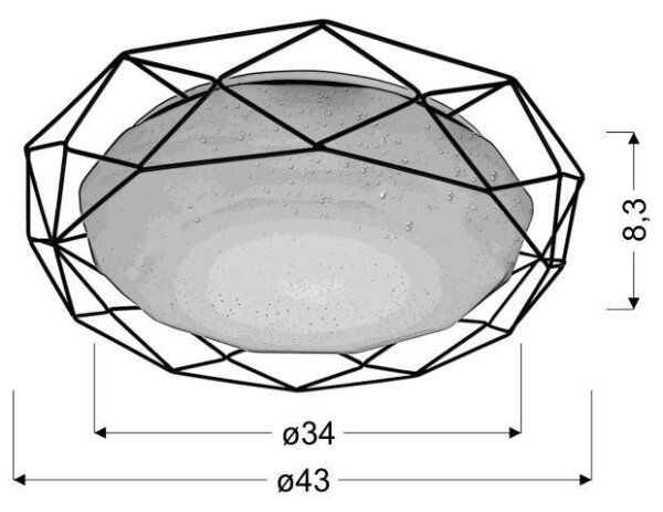 LED Stropné svietidlo SVEN LED/24W/230V pr. 43 cm lesklý chróm