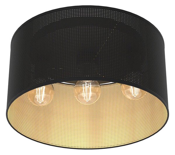 Luster prisadený LOFT SHADE 3xE27/60W/230V čierna/zlatá