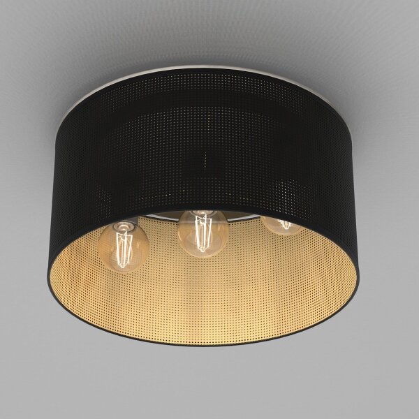 Luster prisadený LOFT SHADE 3xE27/60W/230V čierna/zlatá