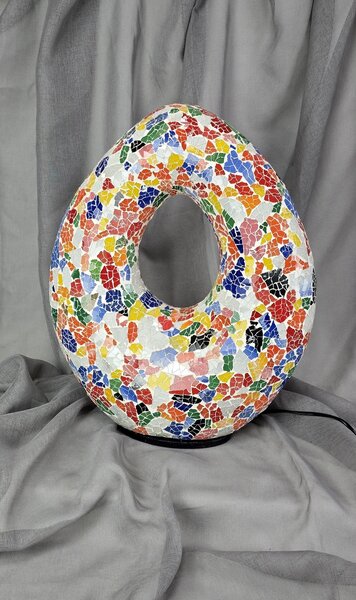 Stolná lampa OVAL viacfarebná, 50 cm, ručná práca