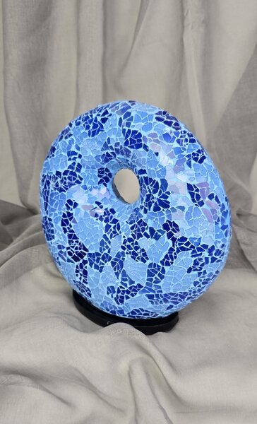 Dizajnová lampa modrá DONAT, 25 cm, ručná práca