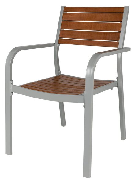 FLORABEST® Hliníková stolička s eukalyptovým drevom (100320570)