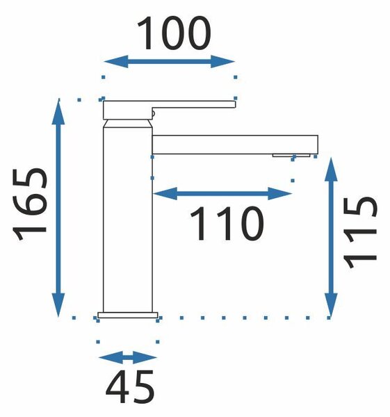 Rea Verso, umývadlová batéria h-165, zlatá matná, REA-B6555