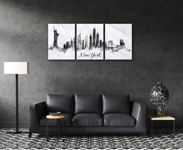 Impresi Obraz New York panorama - 90 x 40 cm (3 dielný)