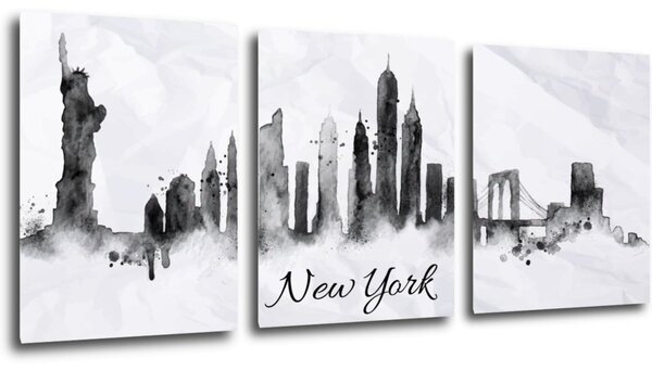 Impresi Obraz New York panorama - 90 x 40 cm (3 dielný)