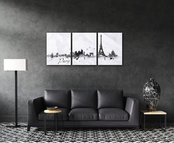 Impresi Obraz Paríž panorama - 90 x 40 cm (3 dielný)