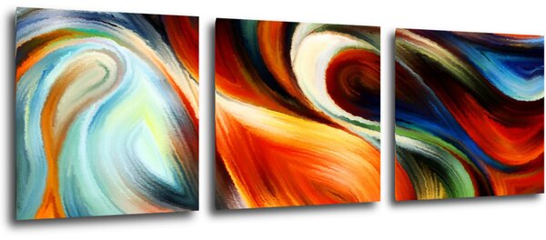 Impresi Obraz Pestrofarebný abstrakt - 90 x 30 cm (3 dielny)