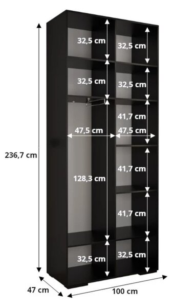 Šatníková skriňa SAVELA 1 - 100 cm, kašmír