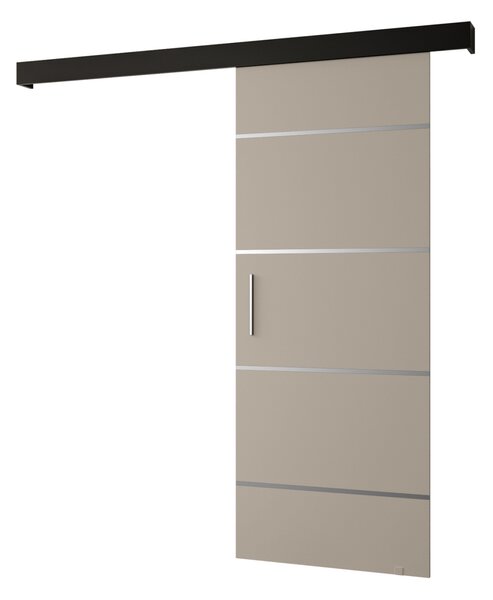 Posuvné dvere so strieborným úchytom SALOME 4 - 80 cm, kašmír / čierne
