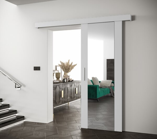 Posuvné dvere so strieborným úchytom SALOME 2 - 80 cm, biele