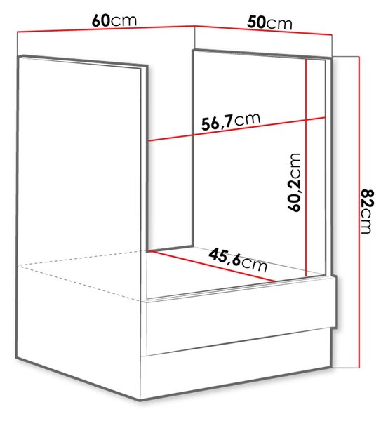 Skrinka pre vstavanú rúru 60 cm SHAN - šedá / lesklá krémová