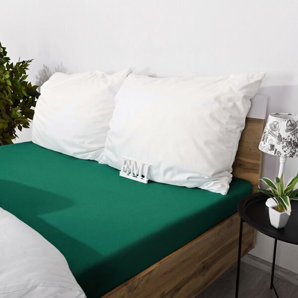 Plachta posteľná tmavozelená jersey EMI, Detská plachta 60x120