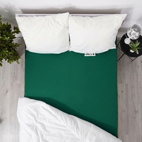 Plachta posteľná tmavozelená jersey EMI, Detská plachta 60x120