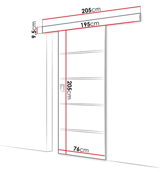 Posuvné interiérové dvere SANITA 2 - 70 cm, grafitové